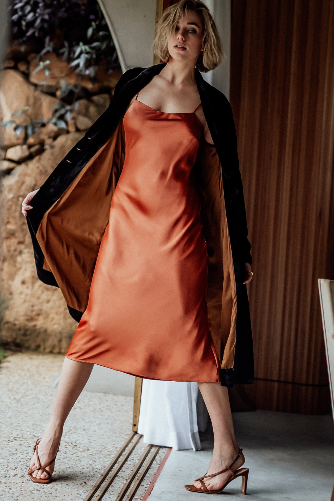 fully lined black silk velvet coat foundling