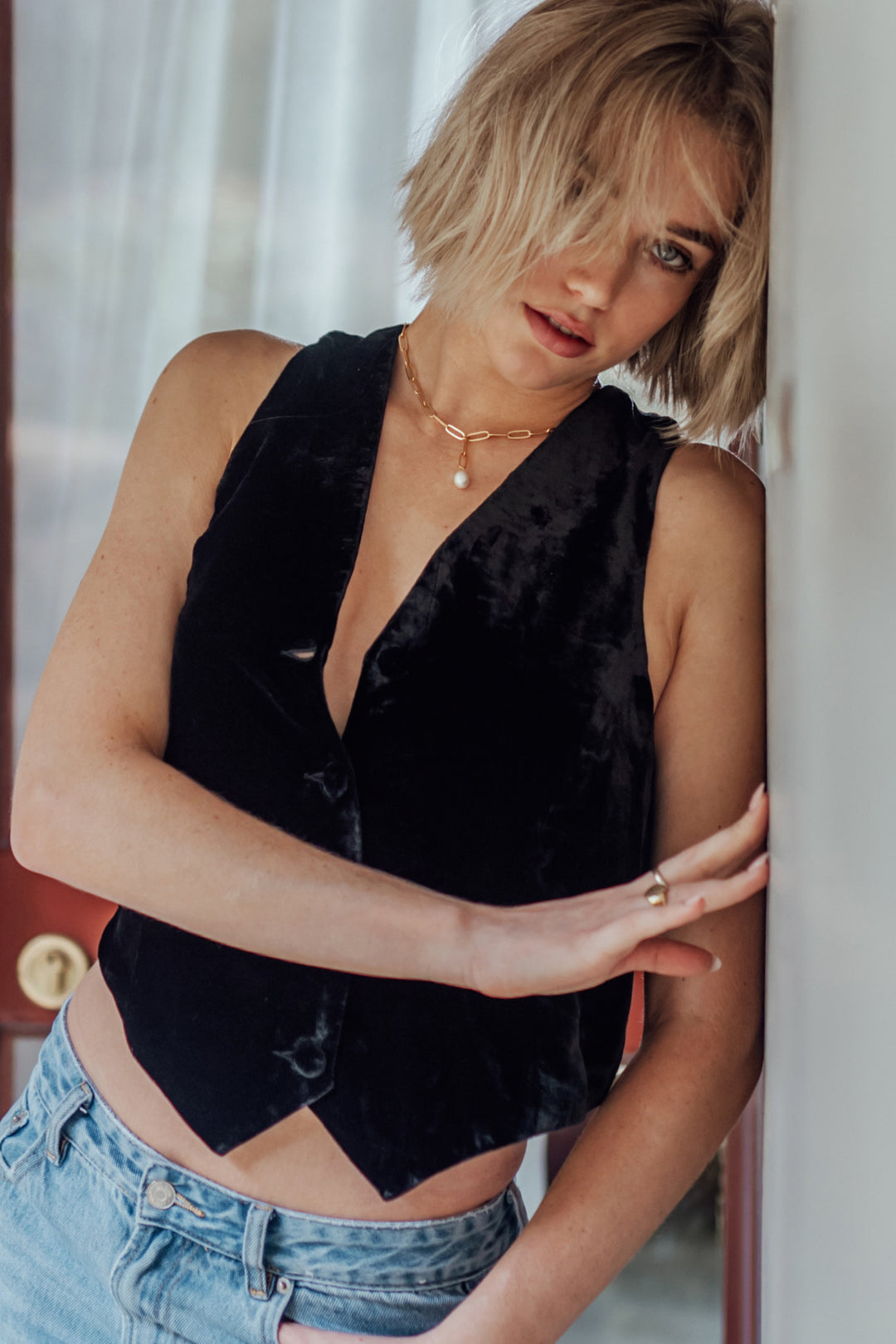 black silk velvet fully lined waistcoat foundling