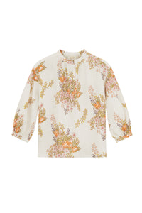 foundling les fleurs sauvages linen button blouse floral