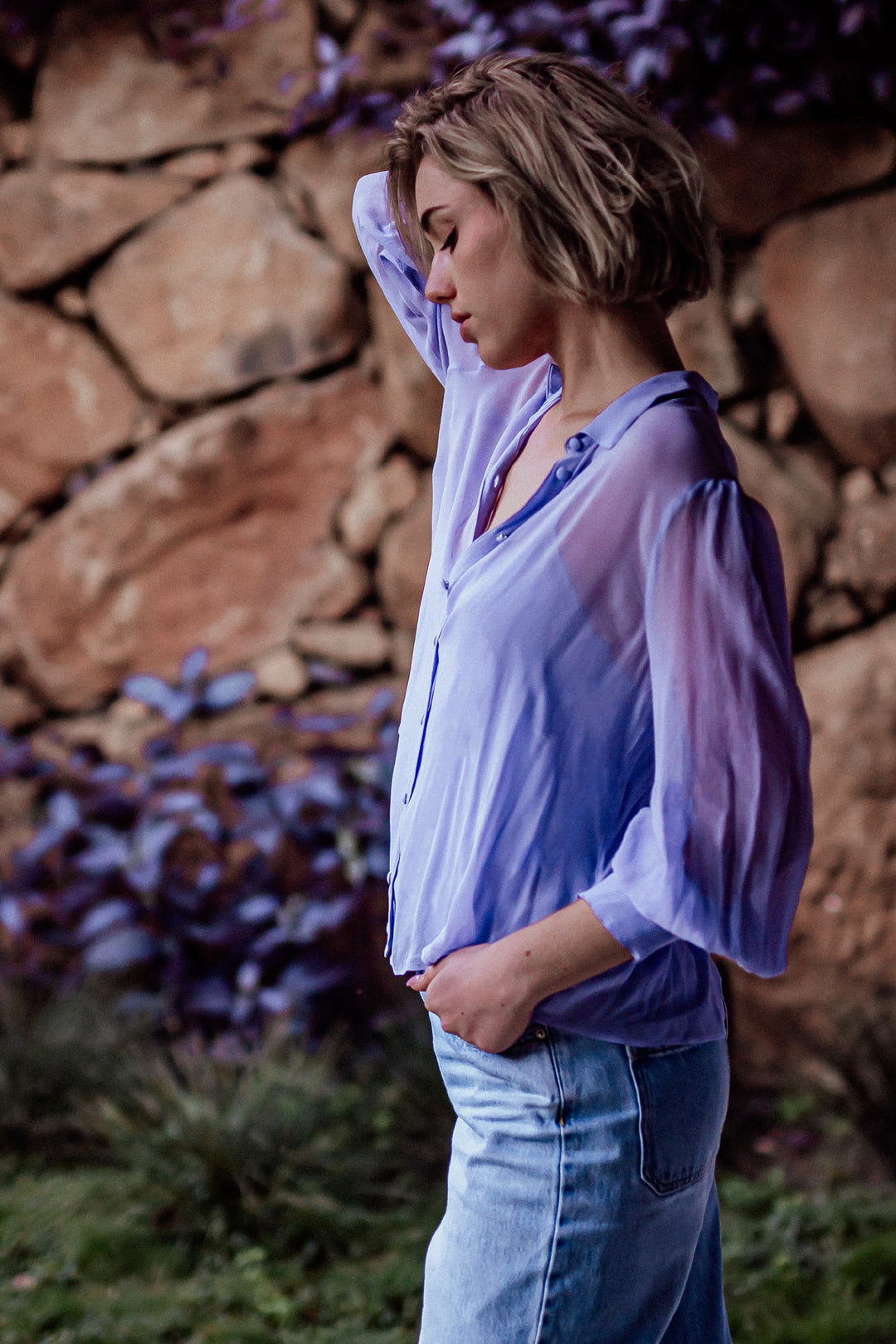 Miss Saigon Silk Blouse Orchid