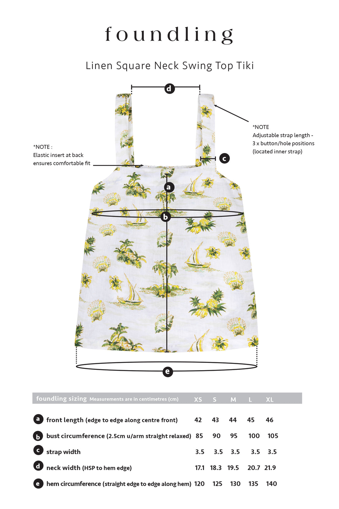 Linen Square Neck Swing Top Tiki