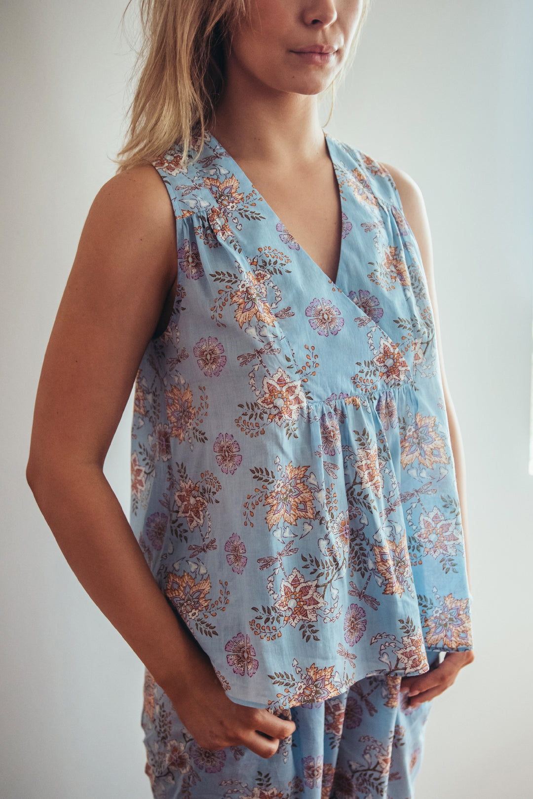 PURE COTTON FLORAL SUMMER LADIES PYJAMA SET LOUNGEWEAR