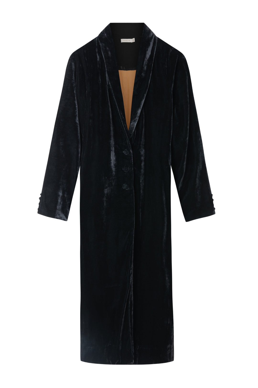 fully lined black silk velvet coat foundling