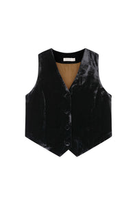 black silk velvet waistcoat foundling