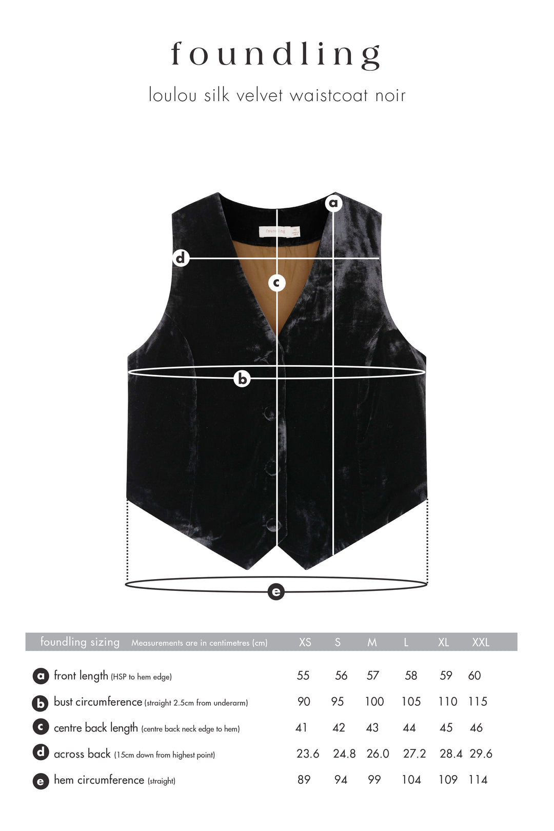 black silk velvet fully lined waistcoat foundling size guide