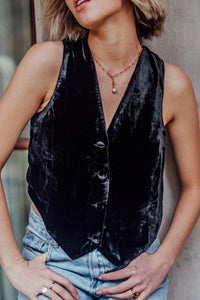 black silk velvet fully lined waistcoat foundling