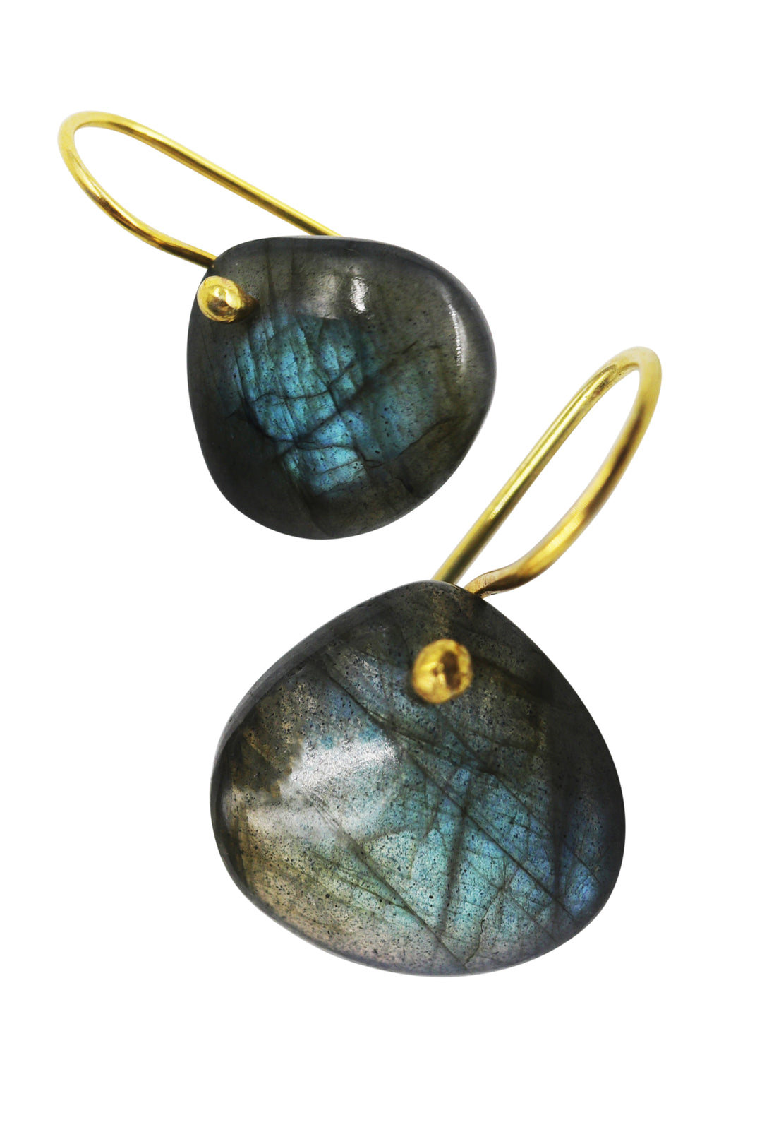 Cabochon labradorite teardrop earrings