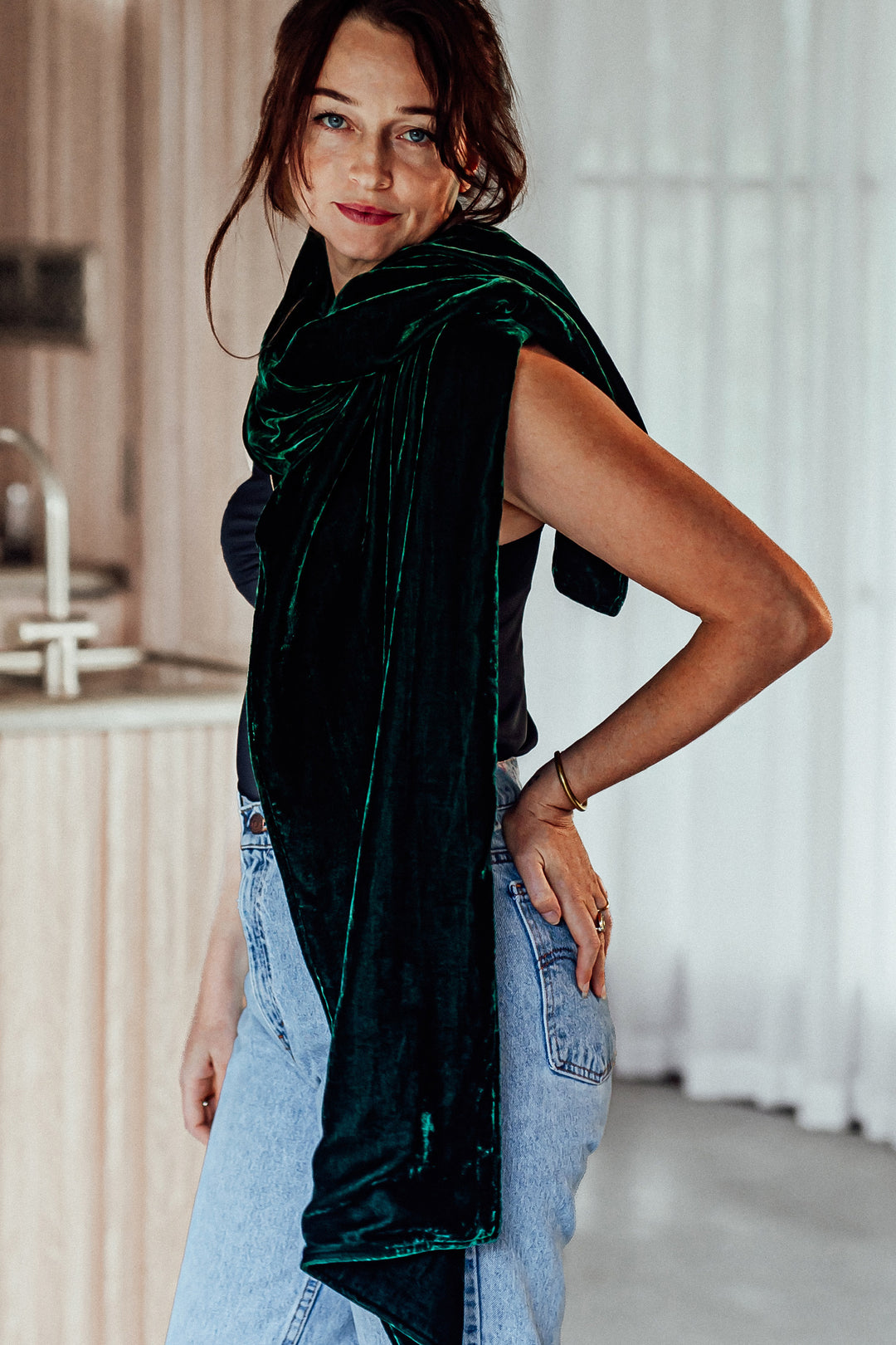 Silk Road Wrap Scarf Verte