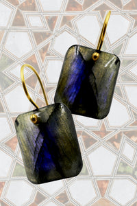 Cabochon labradorite drop earrings