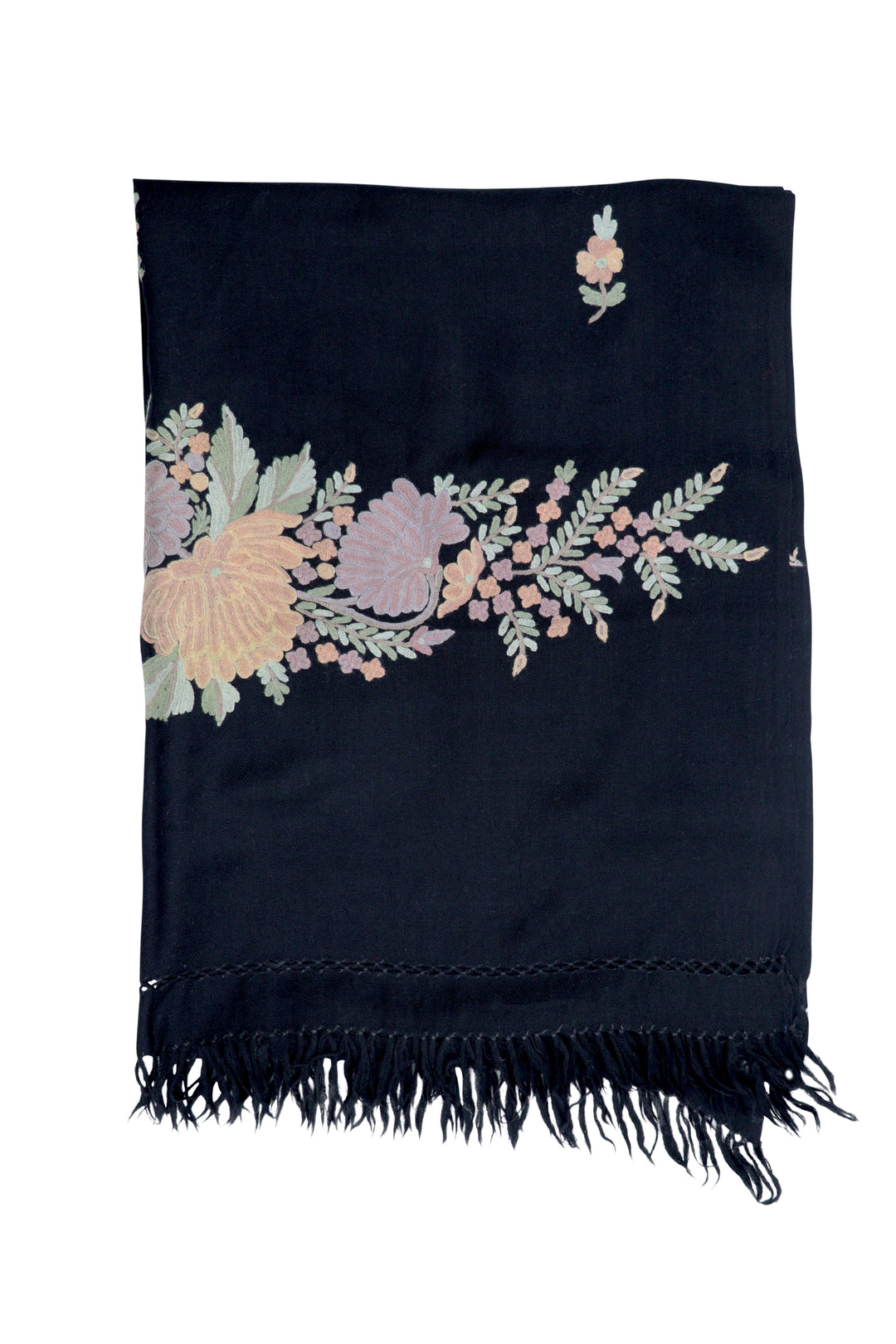 Sakura wool embroidered shawl