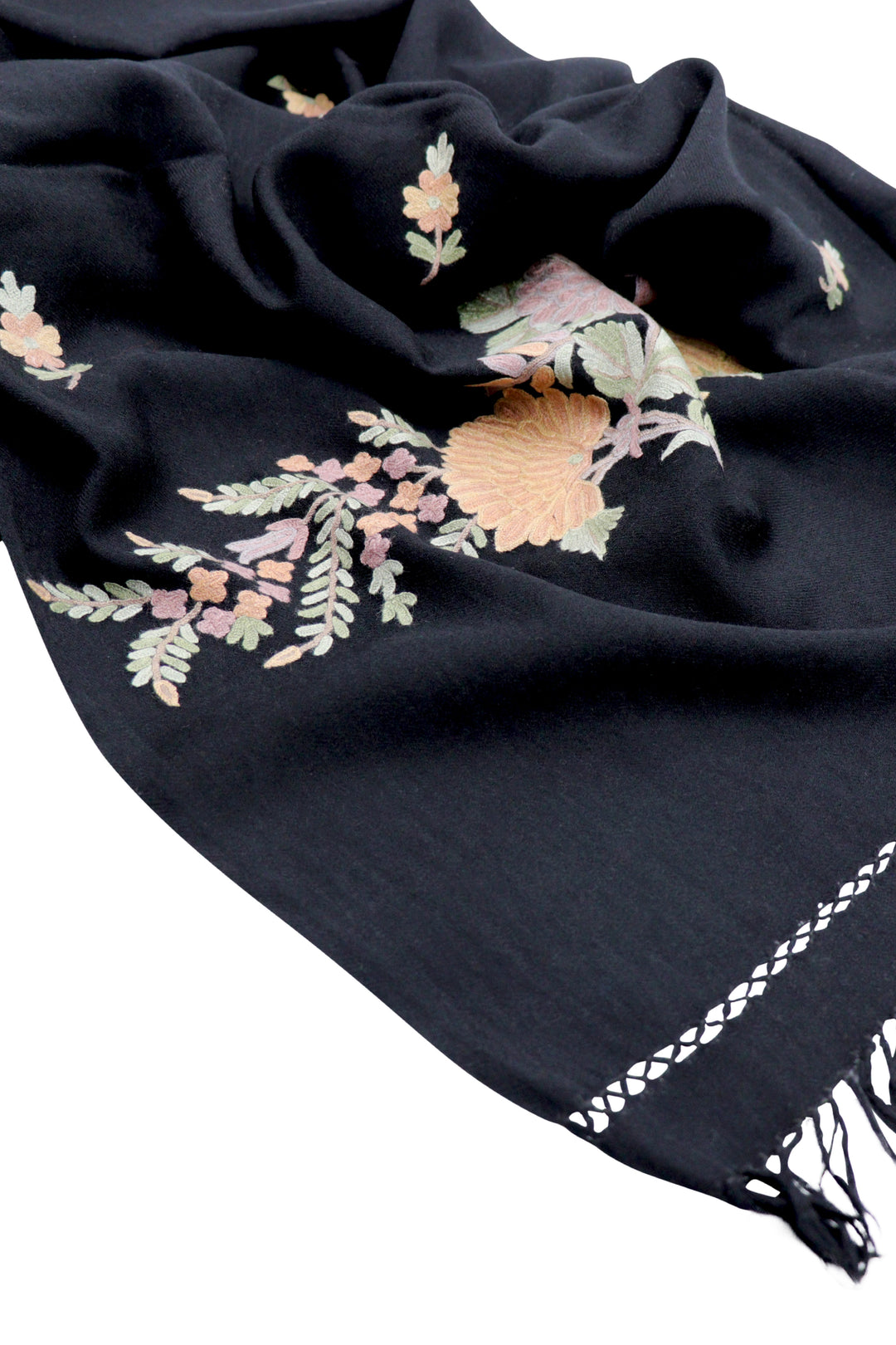 Sakura wool embroidered shawl