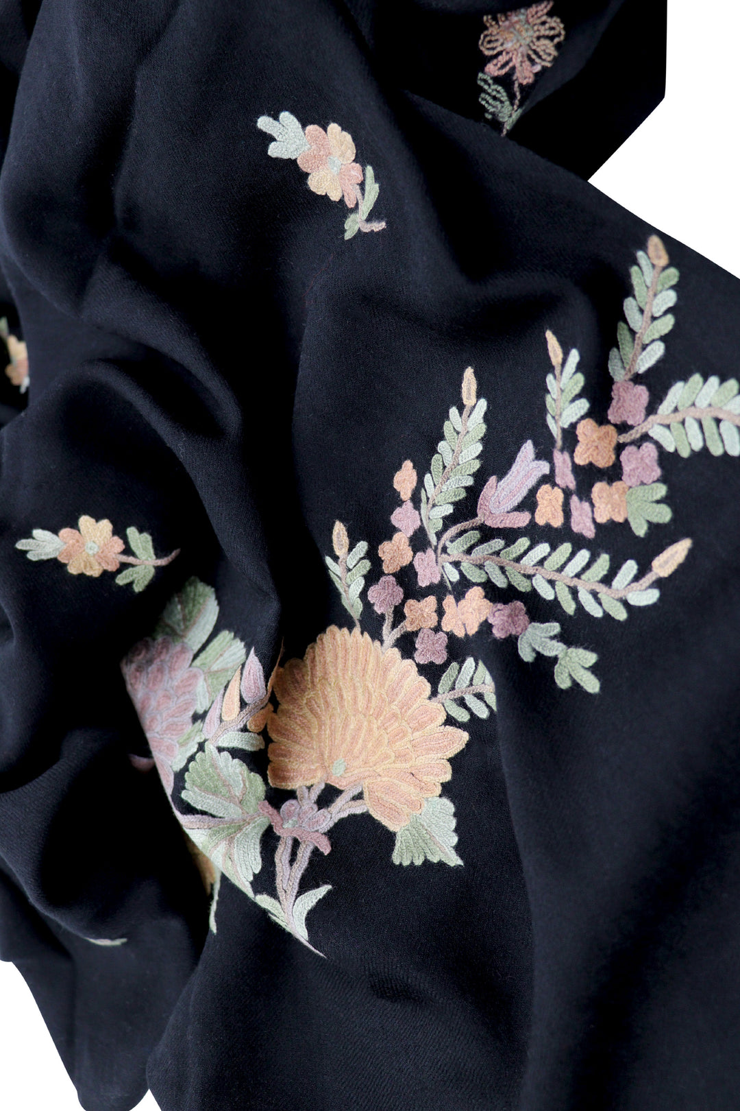 Sakura wool embroidered shawl