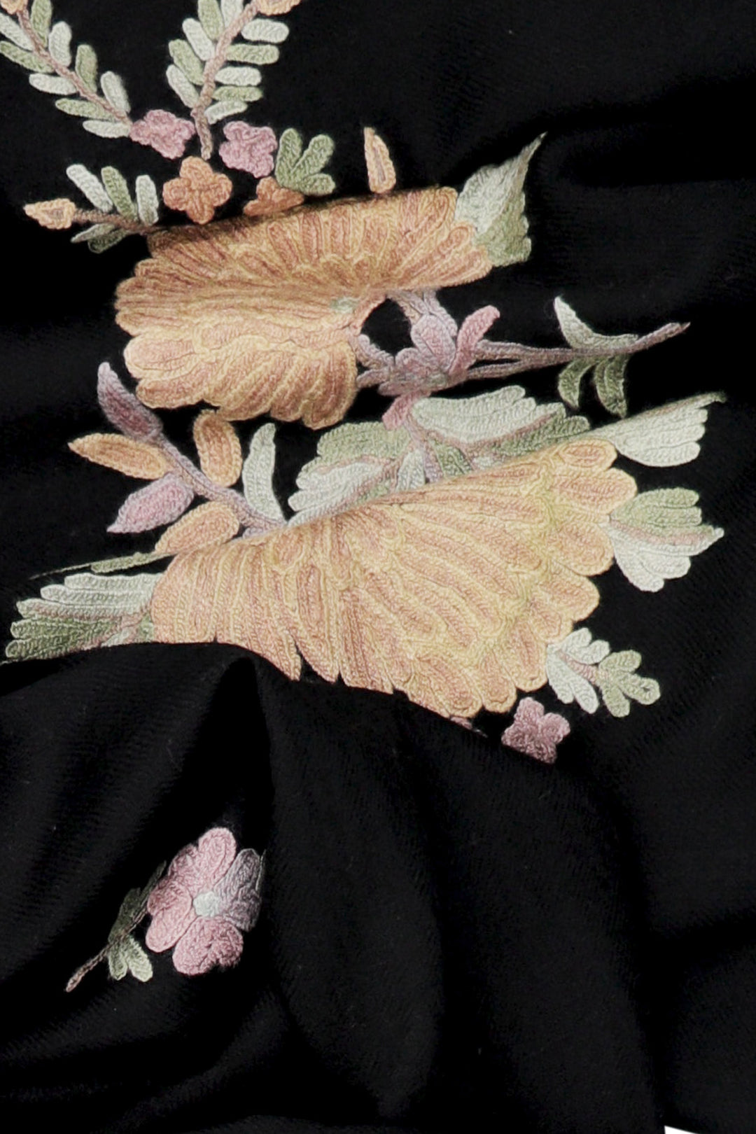 Sakura wool embroidered shawl