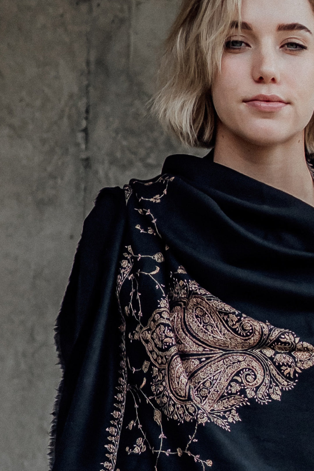 Paksha Hand embroidered kashmir wool shawl