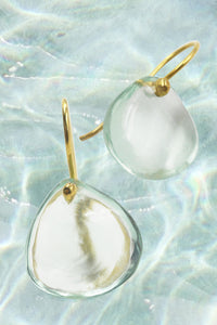 Fluorite Cabochon Teardrop earrings