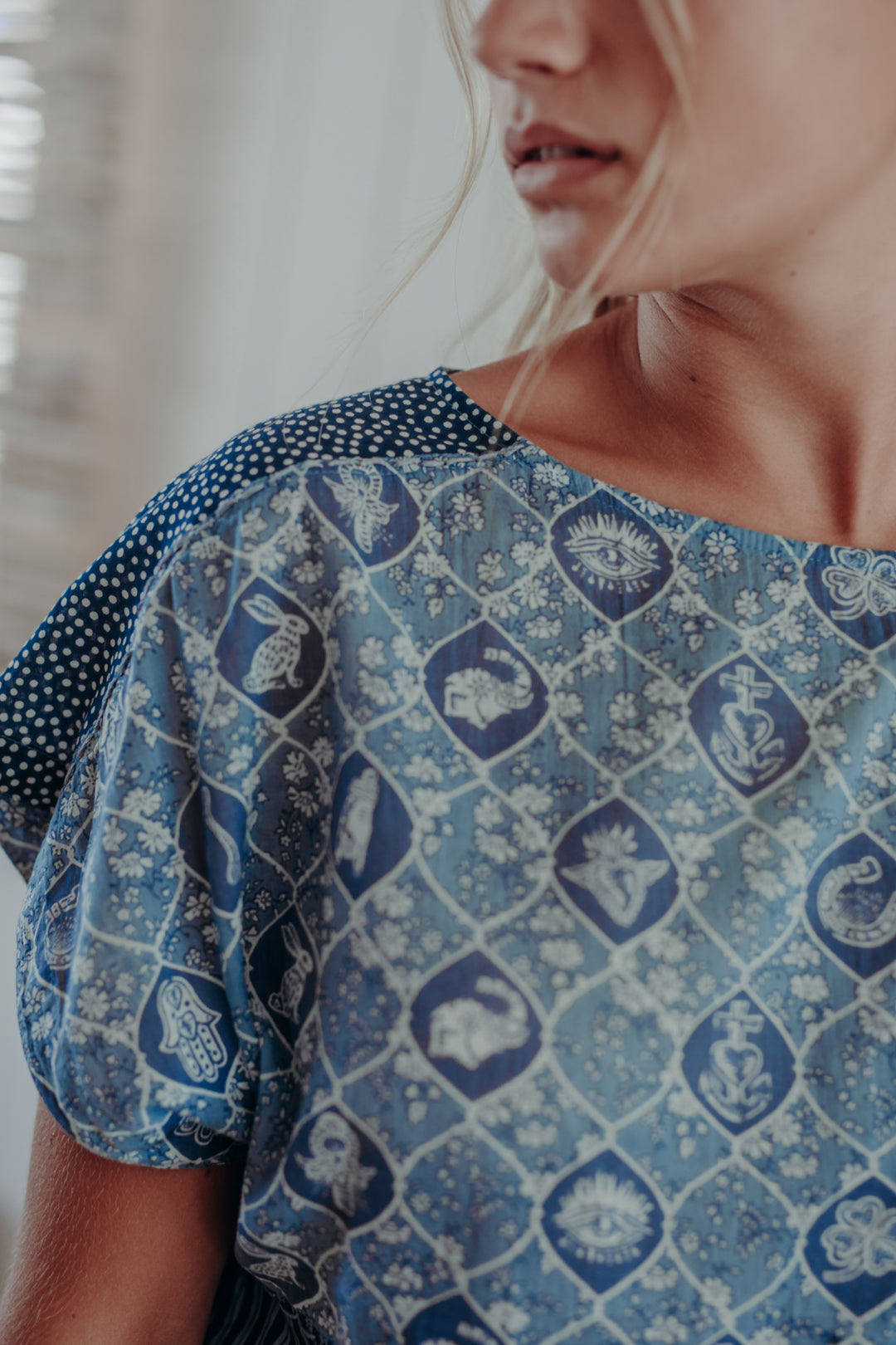 Lucky Patch Box Top Jodphur Blue