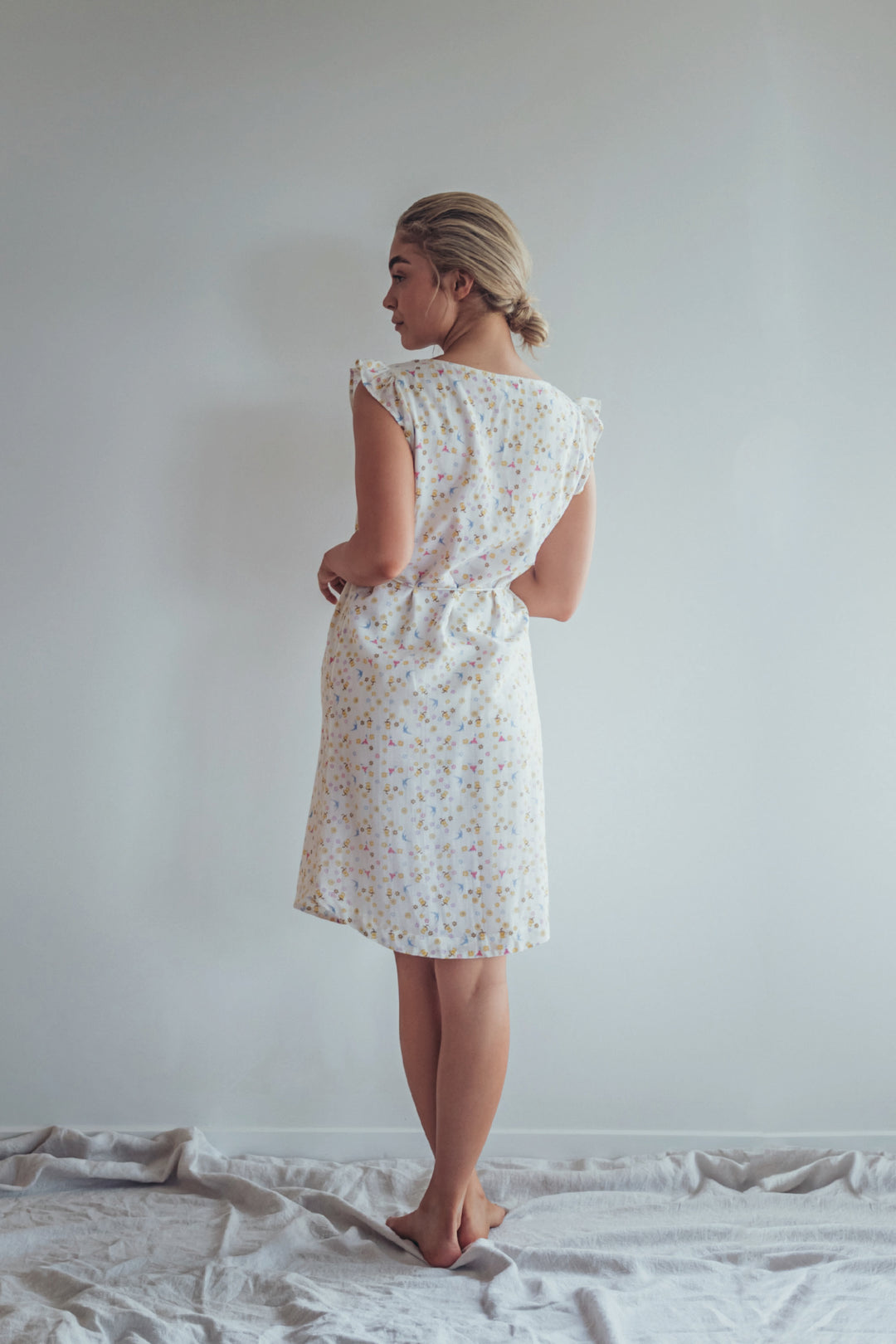 knee length summer cotton floral tea dress