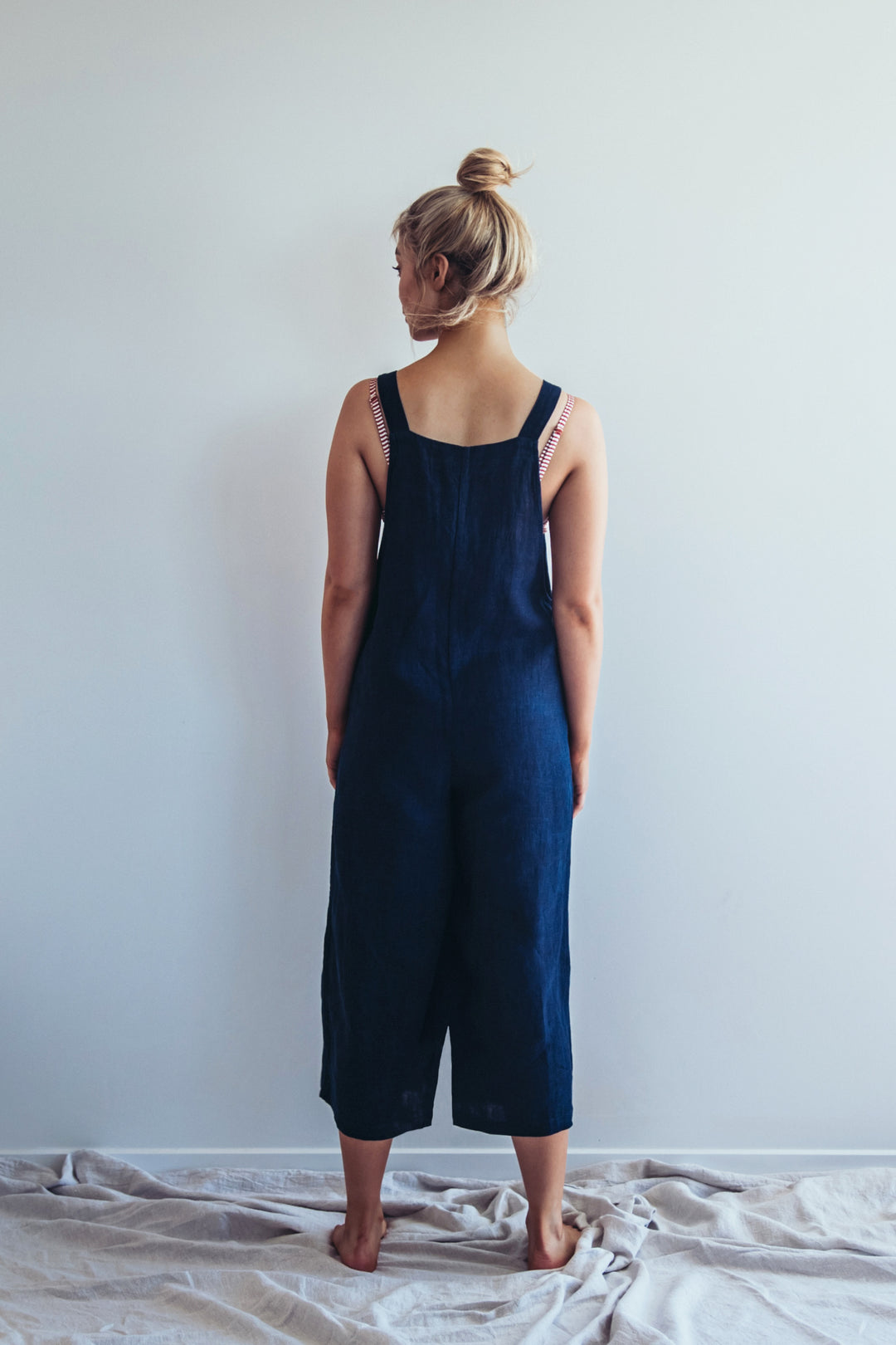 Flax Linen Pocket Jumpsuit Indigo