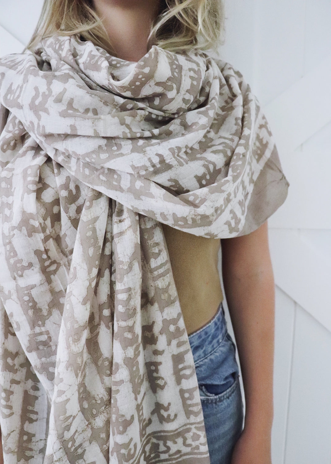 Pure indian cotton prayer shawl chai