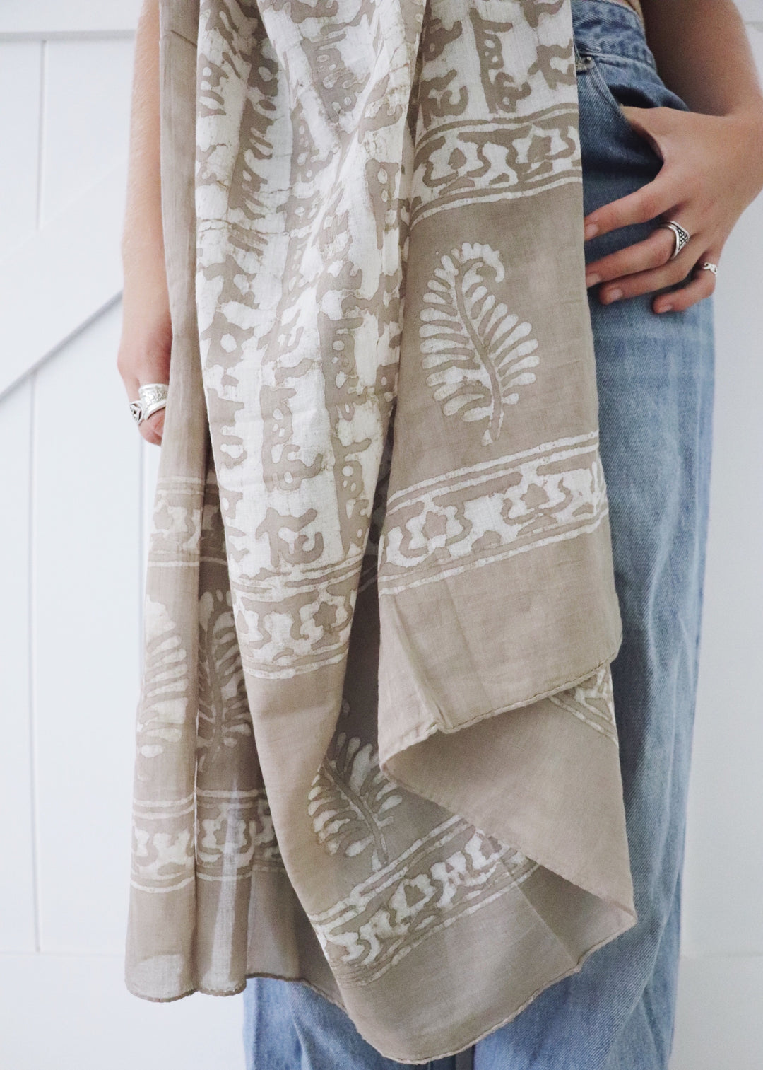 Pure indian cotton prayer shawl chai