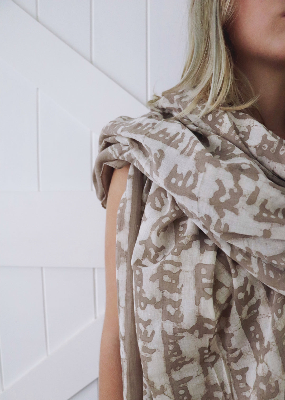 Pure indian cotton prayer shawl chai