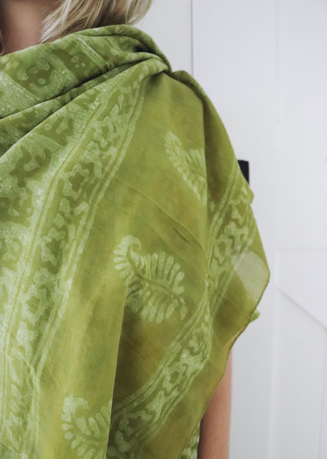 Pure indian cotton prayer shawl matcha