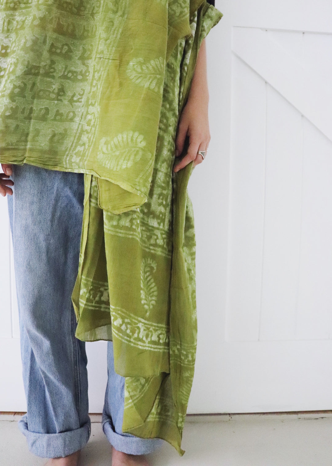 Pure indian cotton prayer shawl matcha