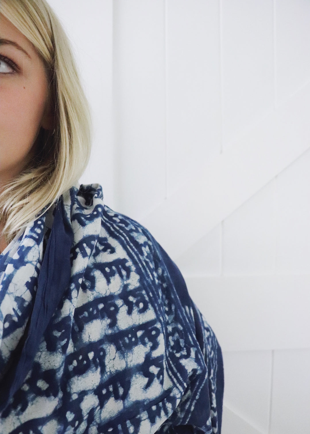 Pure indian cotton prayer shawl indigo