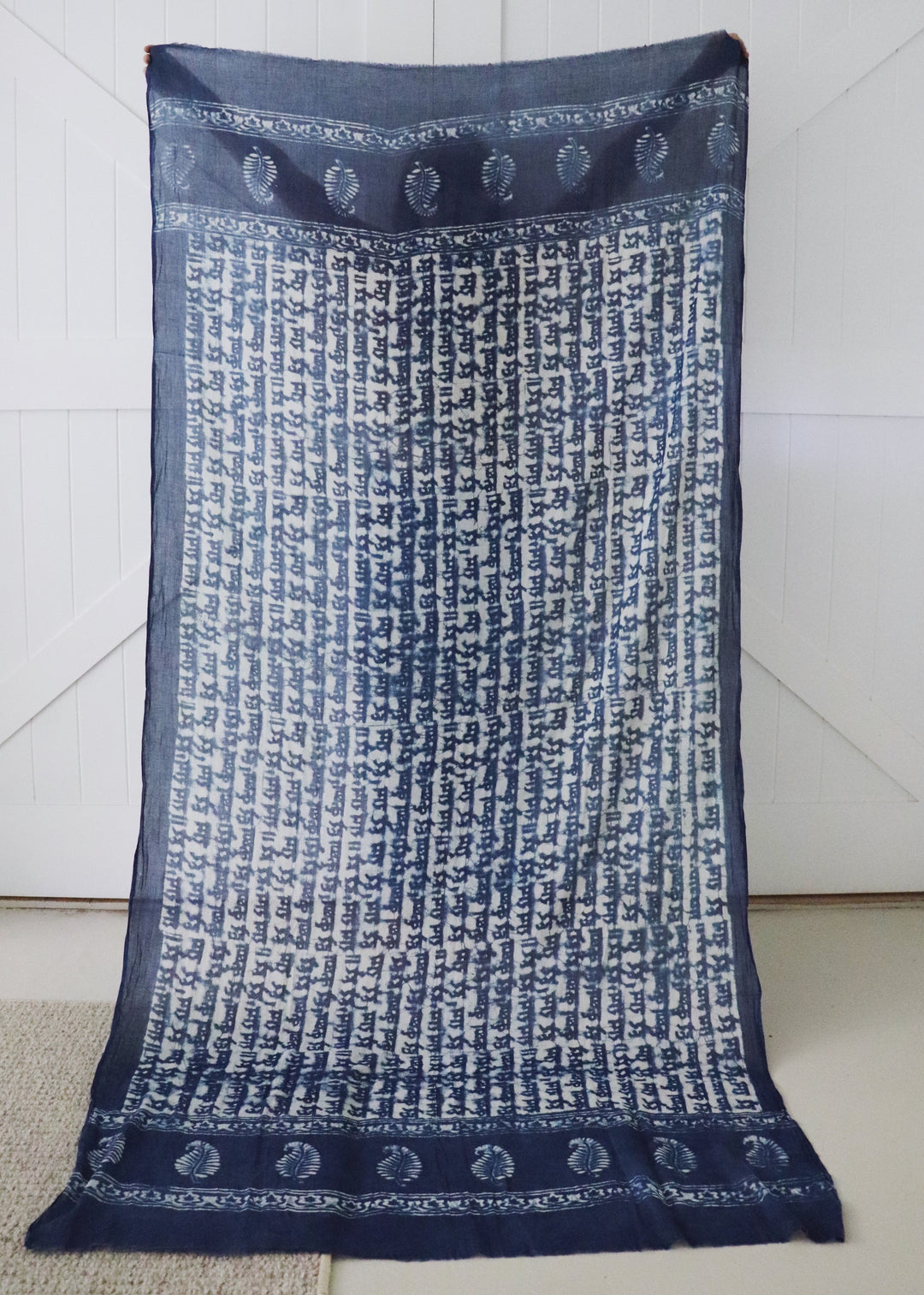 Pure indian cotton prayer shawl indigo