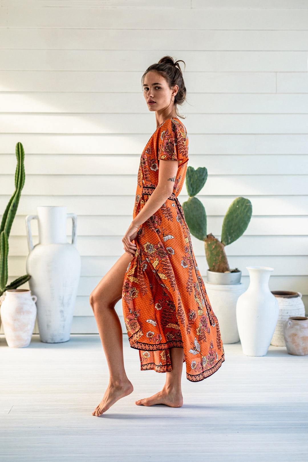 Madras Batik Wrap Dress