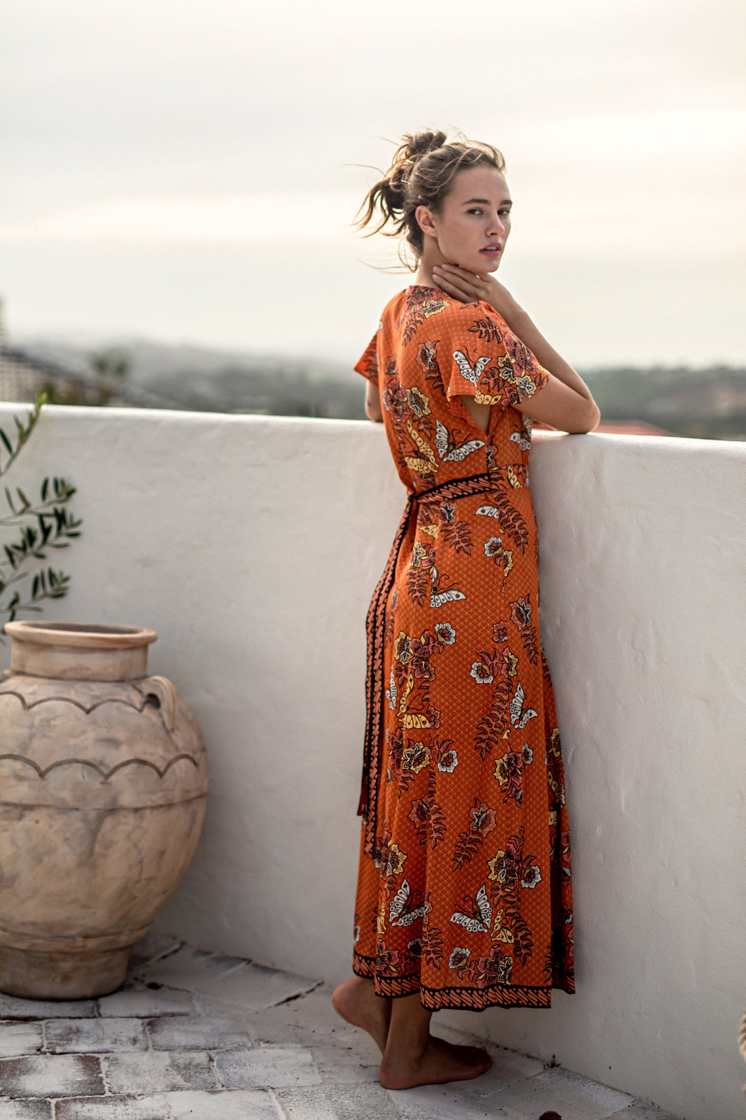 Madras Batik Wrap Dress
