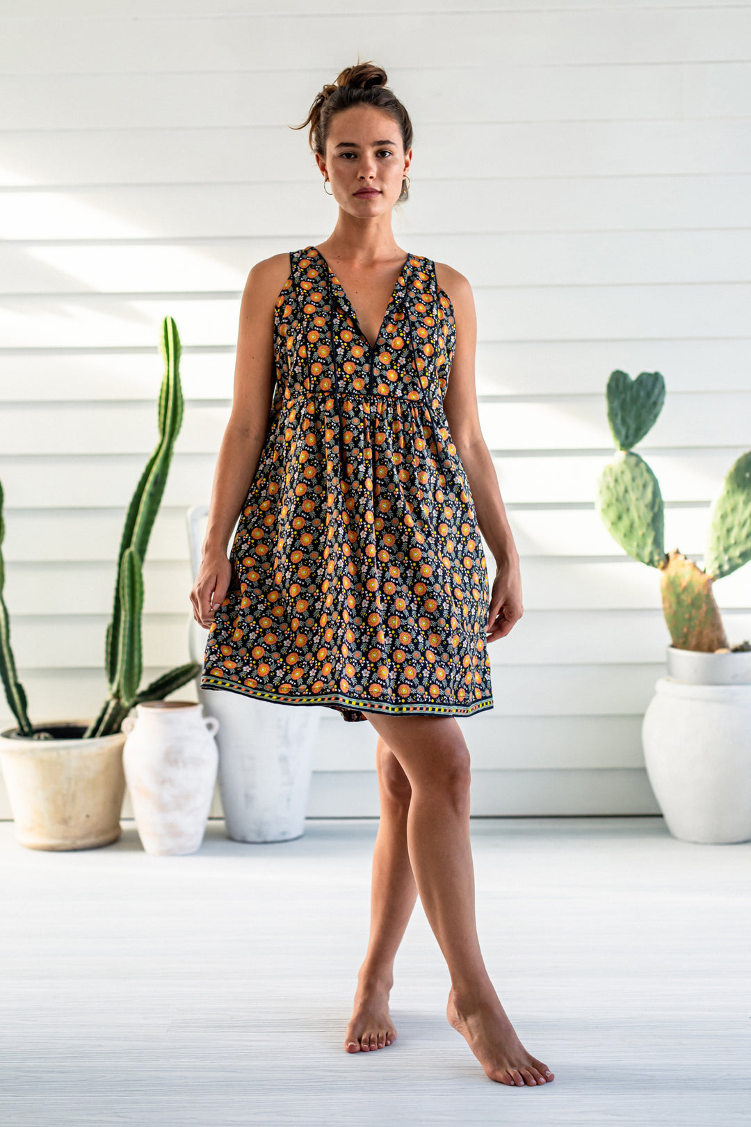 Woodstock Cotton Shift Dress Chicory