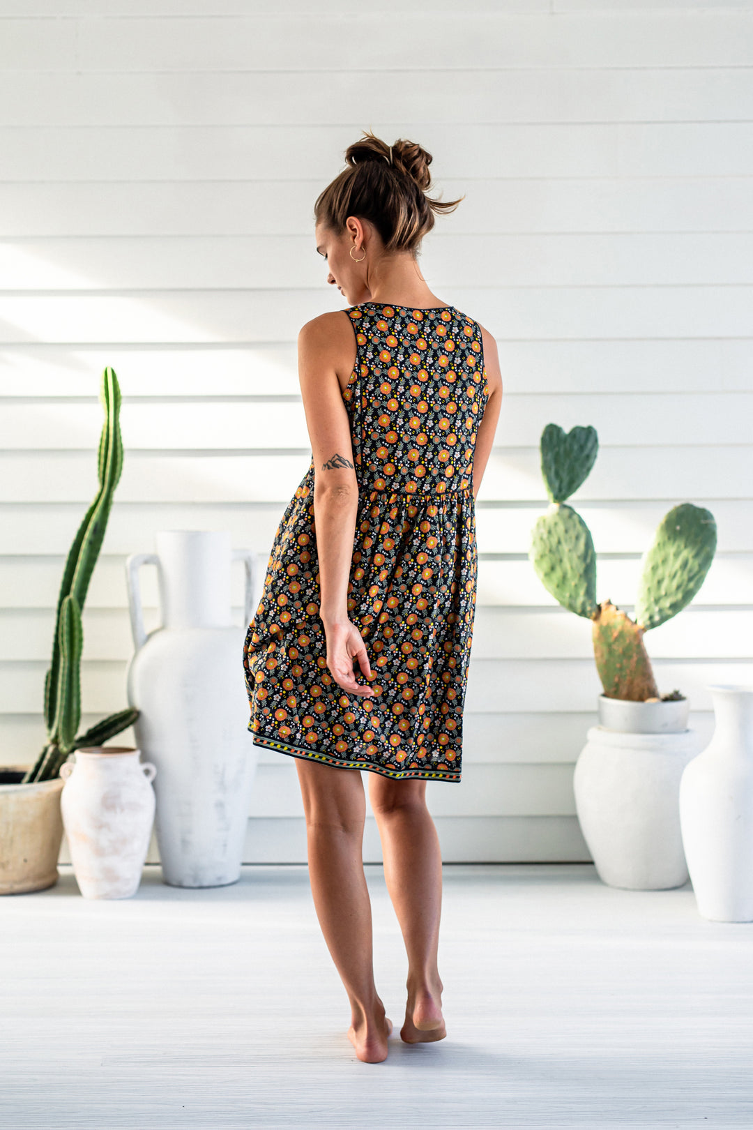 Woodstock Cotton Shift Dress Chicory
