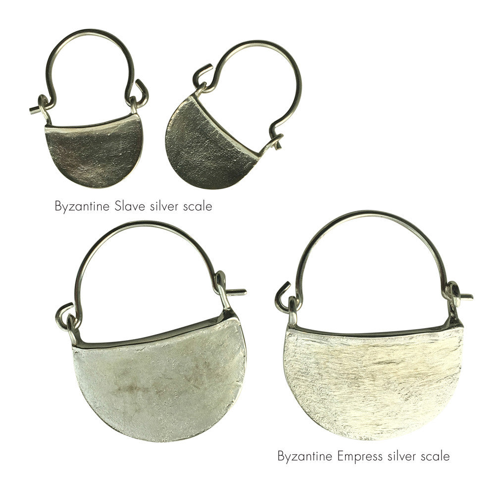 silver hammered slave empress earrings foundling