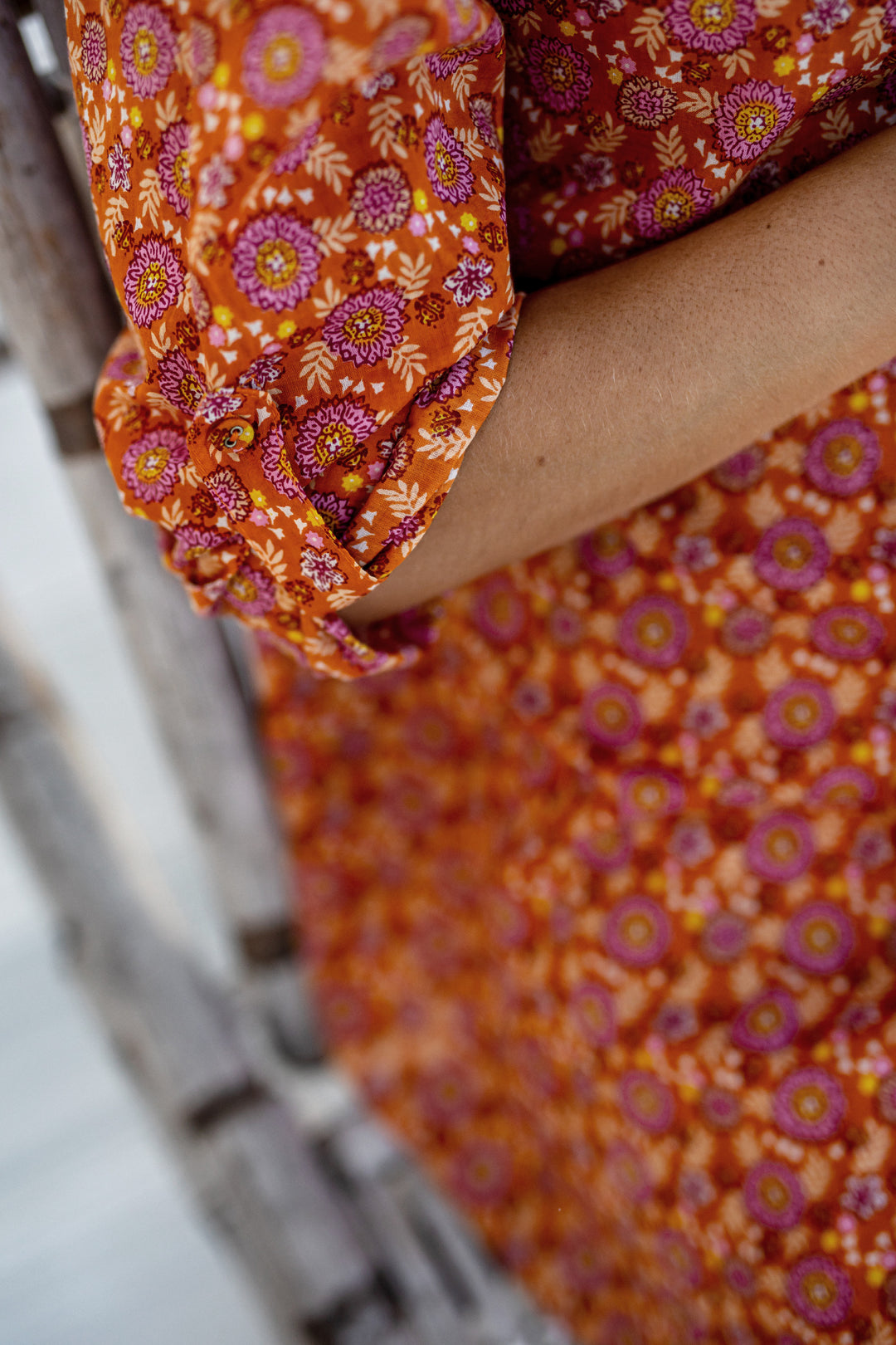 Wildflower Cotton Popover Shirt Ginger