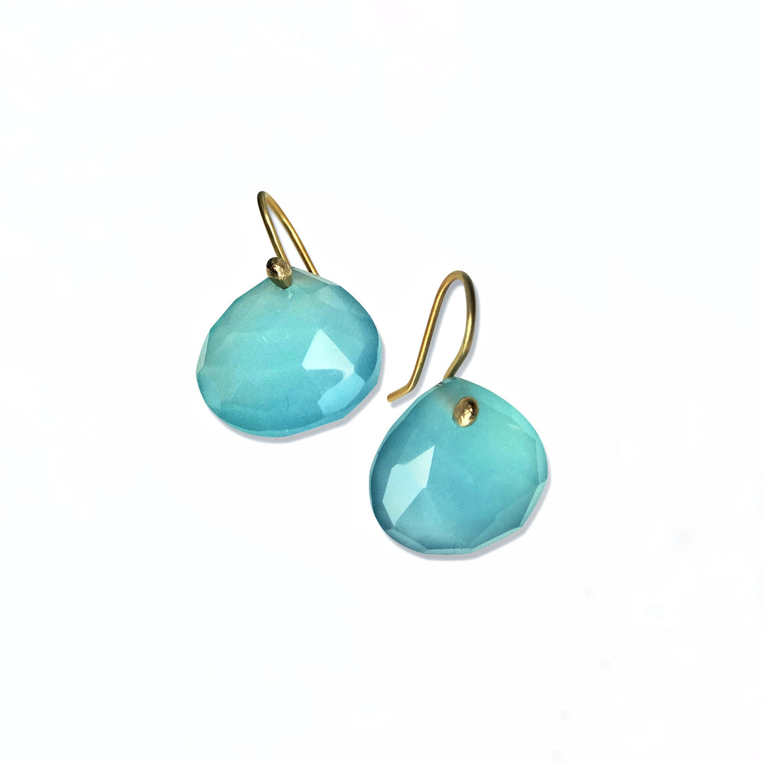 Chalcedony blue teardrop earrings