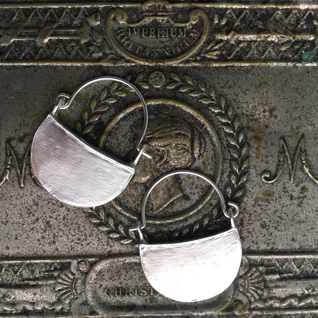 silver hammered slave empress earrings foundling