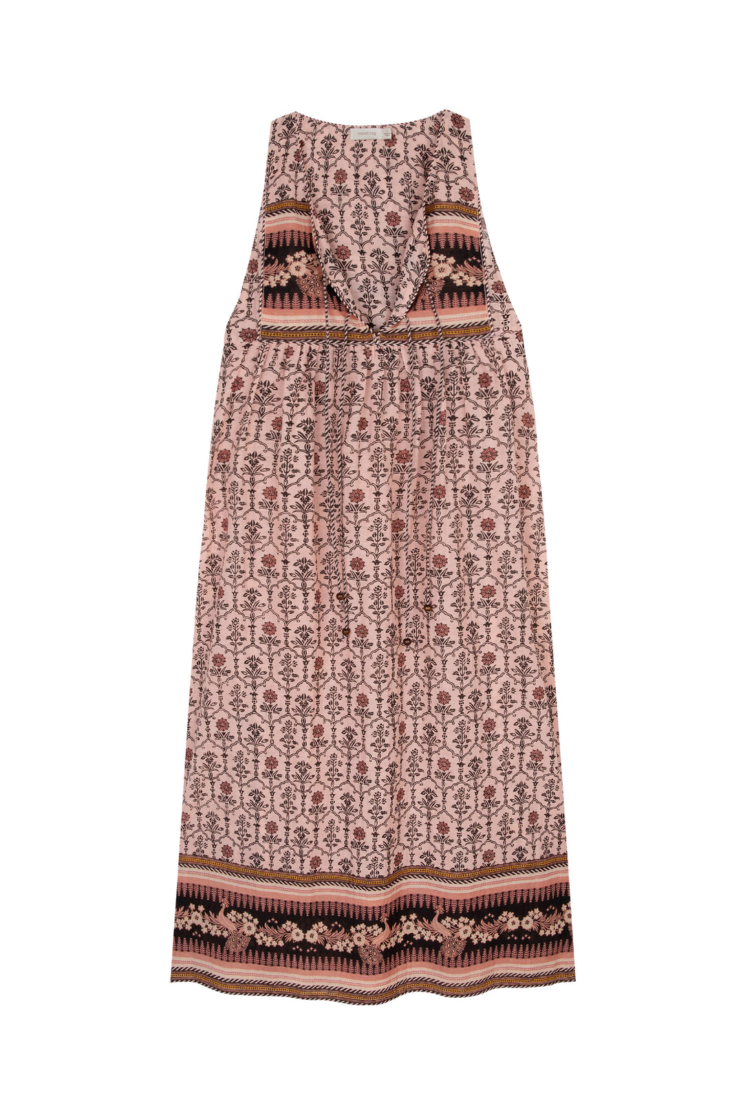 PINK SLEEVELESS BOHO MIDI DRESS