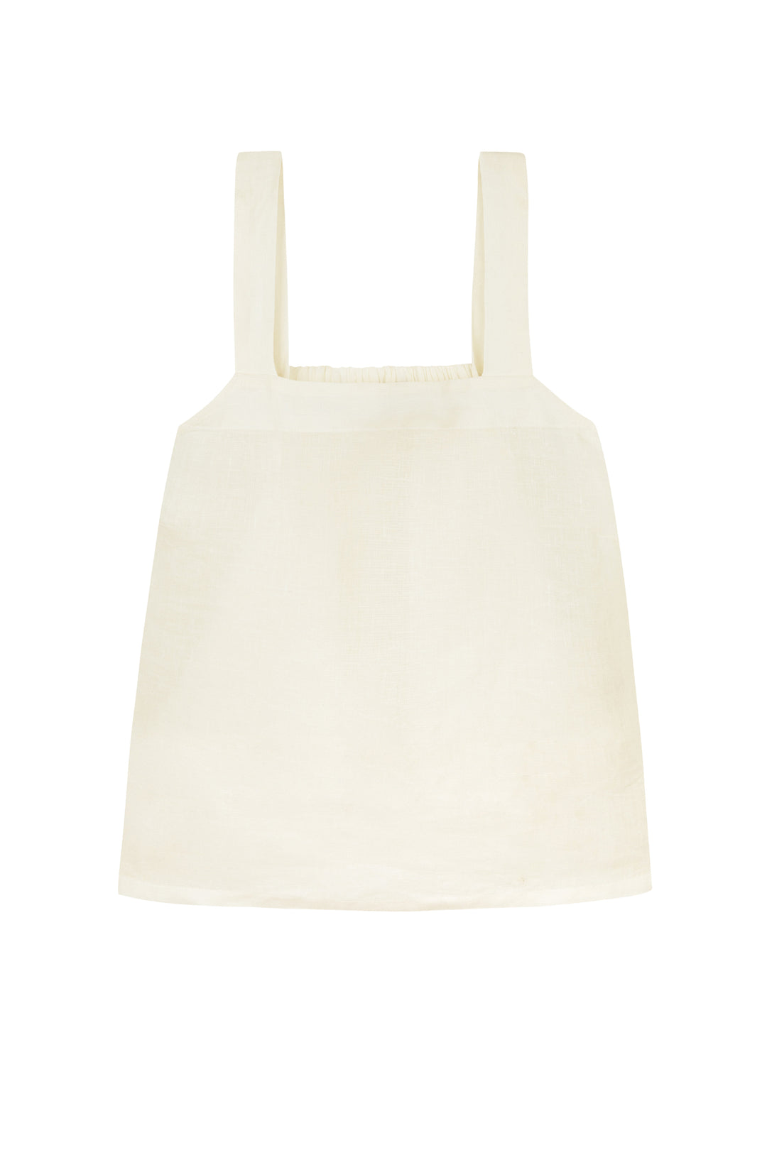 linen square neck camisole sleeveless swing top cream foundling
