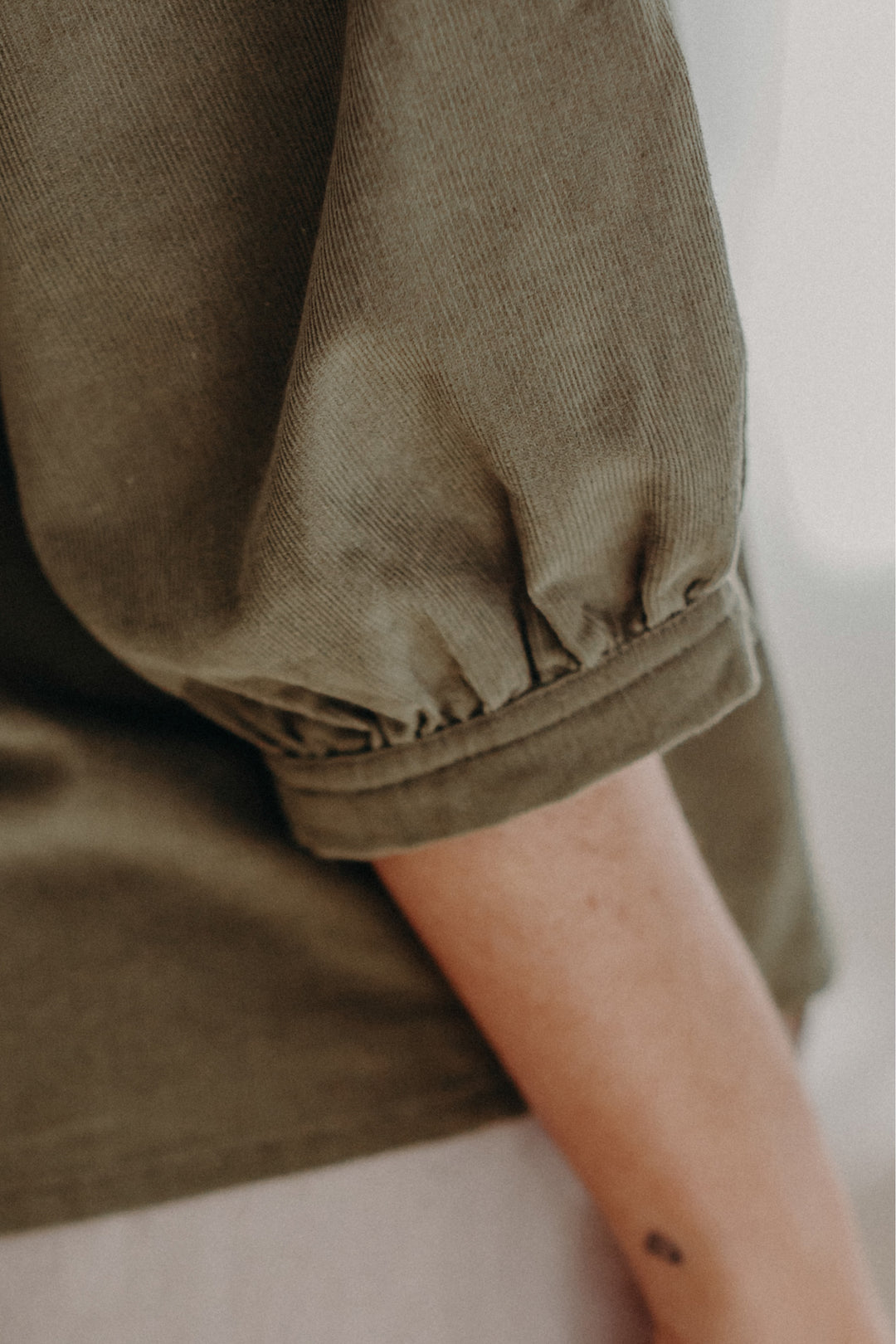 Regulation Pincord Button Blouse Grass
