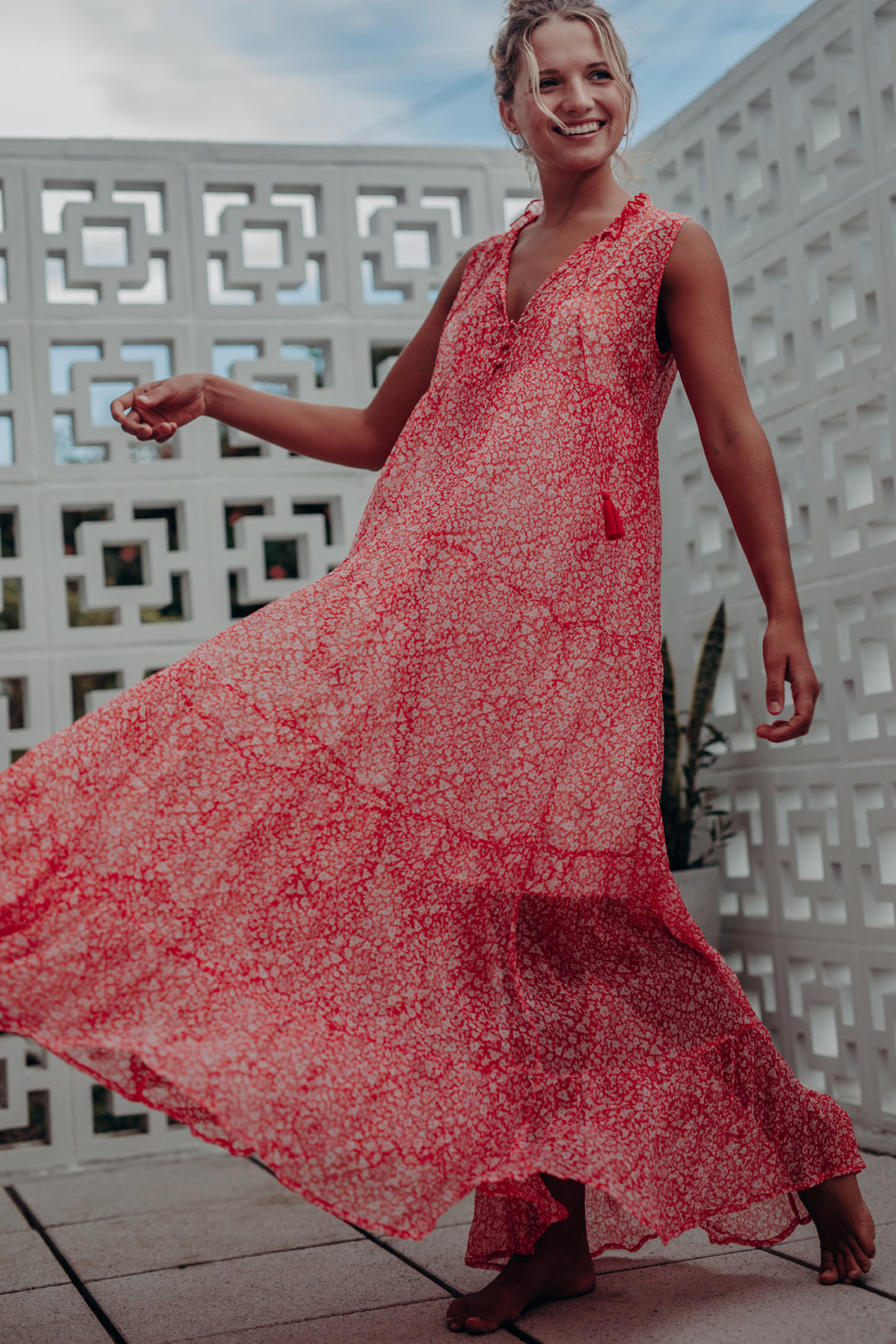 Holi tiered maxi dress