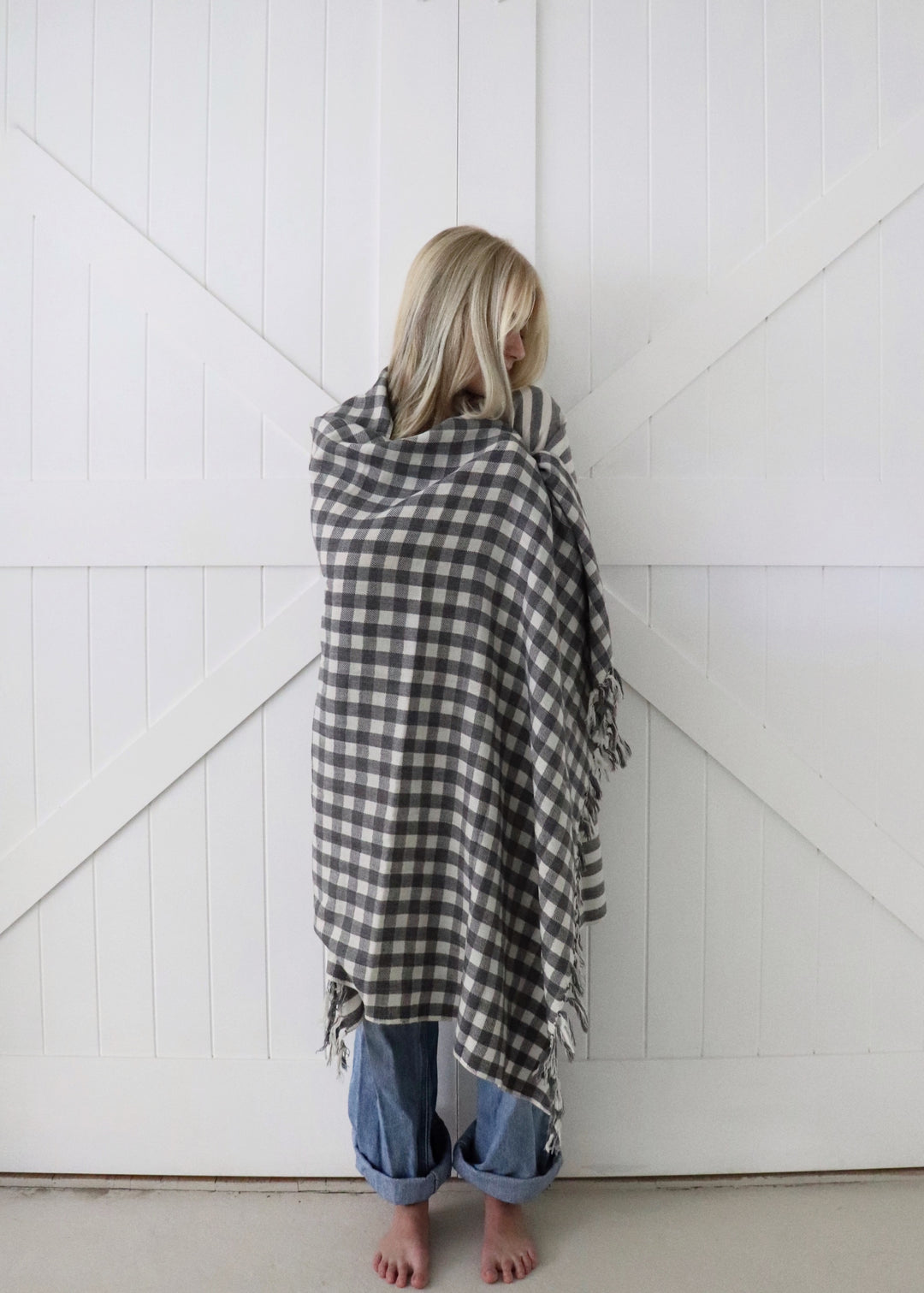 Madras Checkmate Woollen Shawl