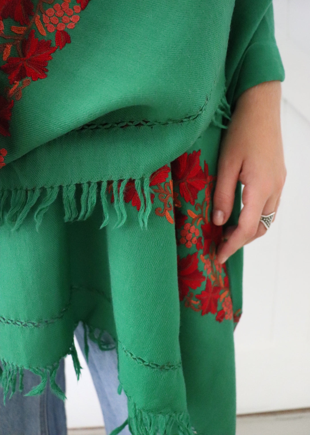 Shalimar hand embroidered wool shawl