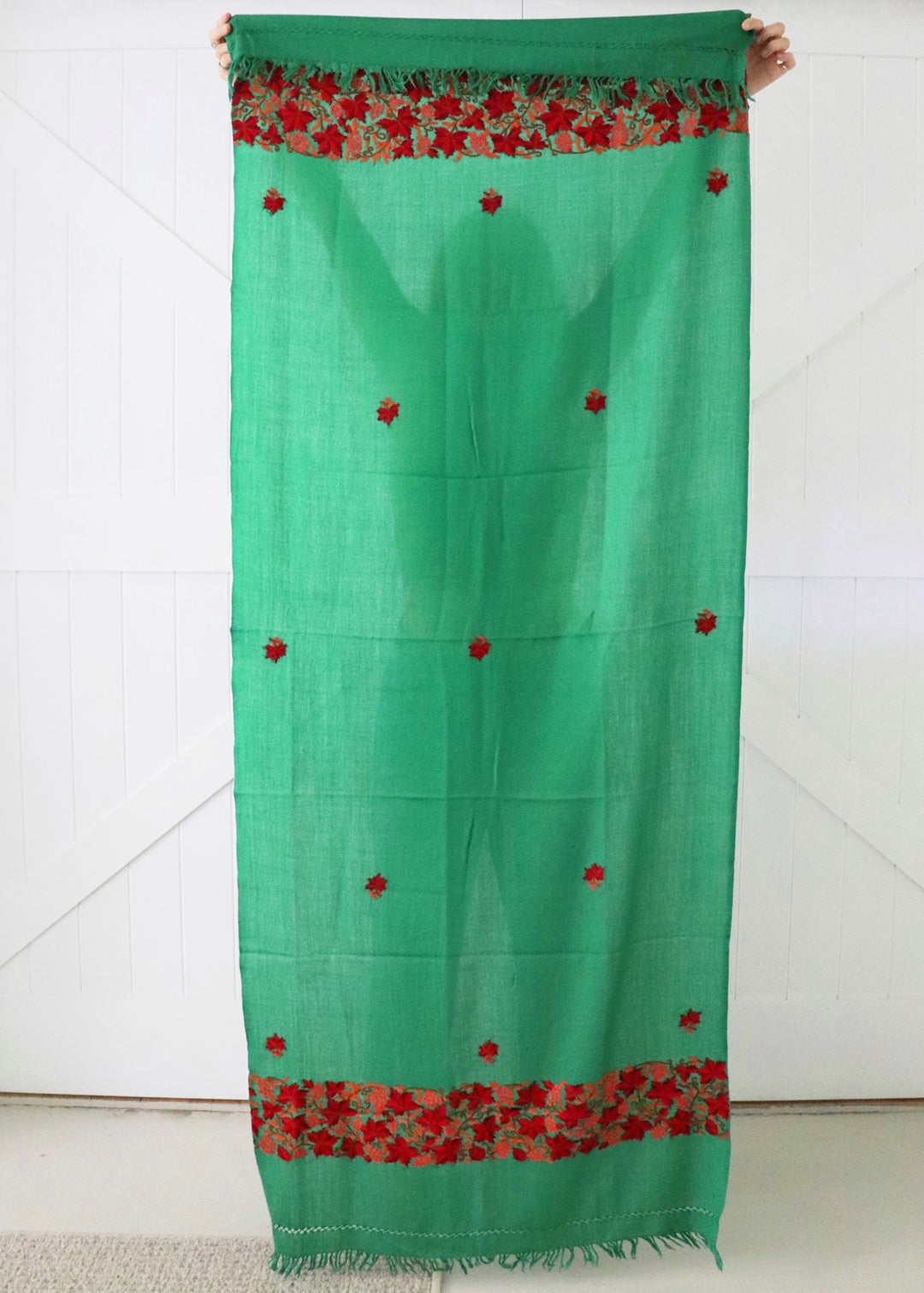 Shalimar hand embroidered wool shawl