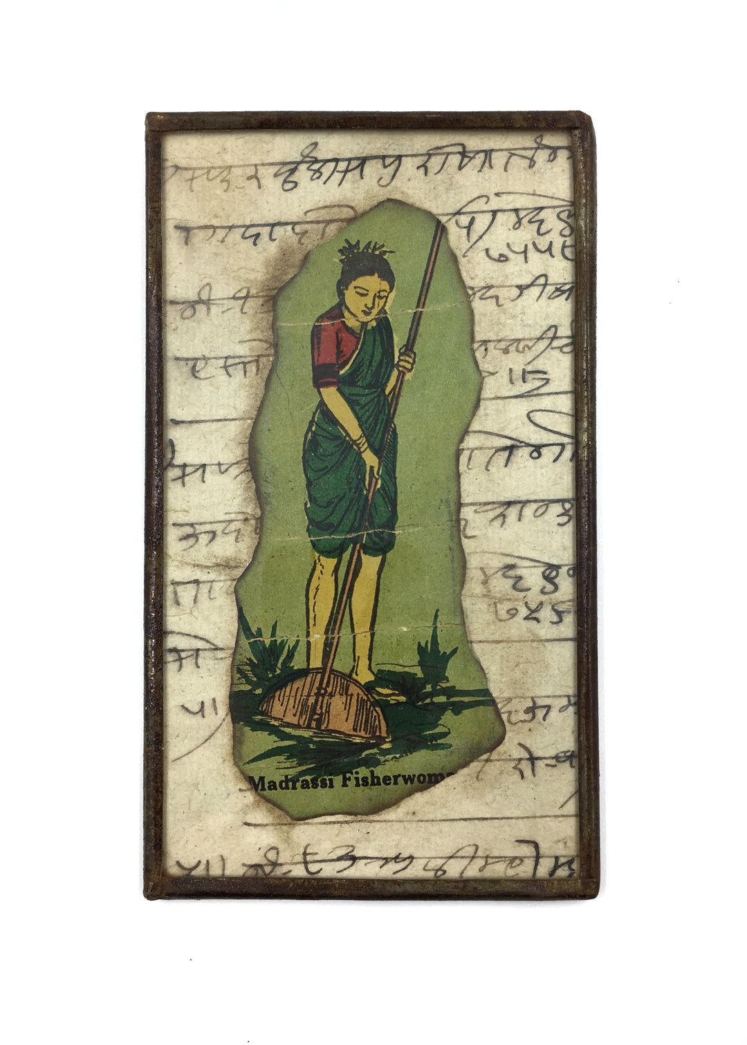 Madrassi Fisherwoman Framed Vintage Collage