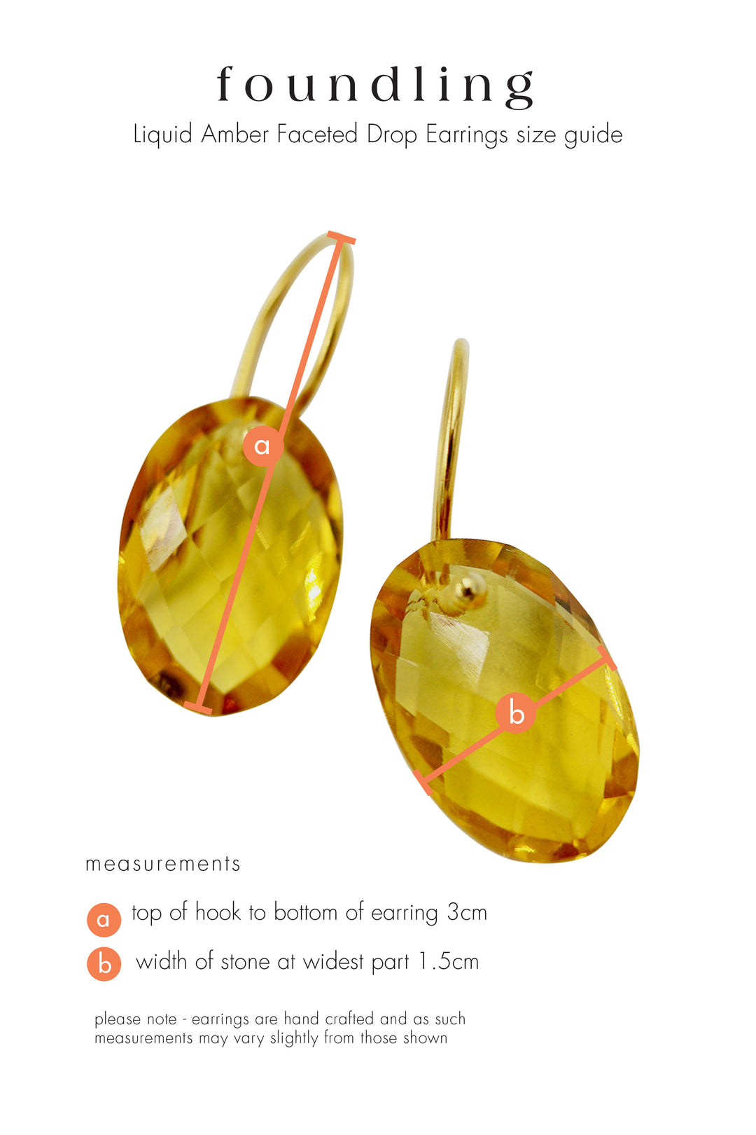 Liquid Amber Faceted Drop Earrings