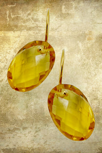 Liquid Amber Faceted Drop earrings