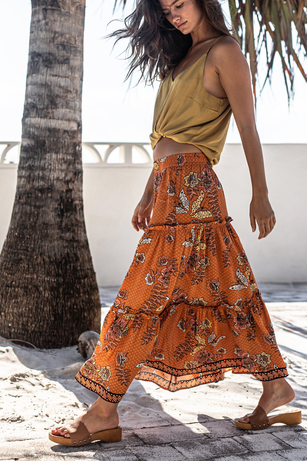 Madras Batik Ruffle Skirt