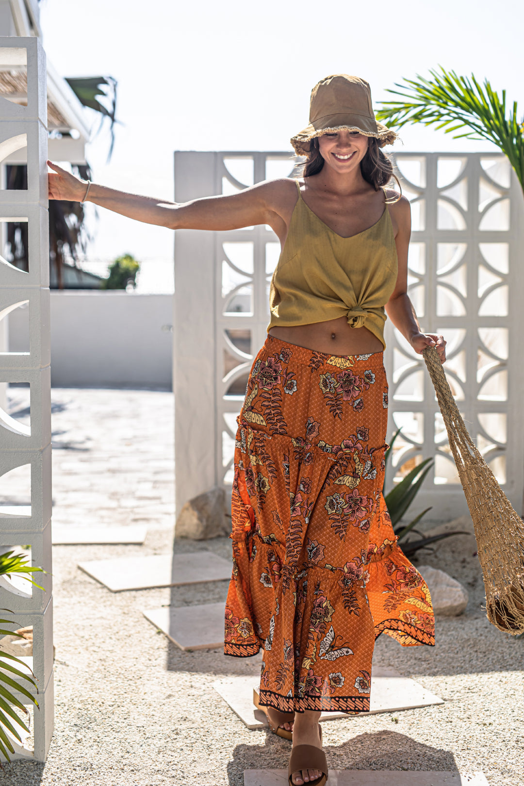 Madras Batik Ruffle Skirt