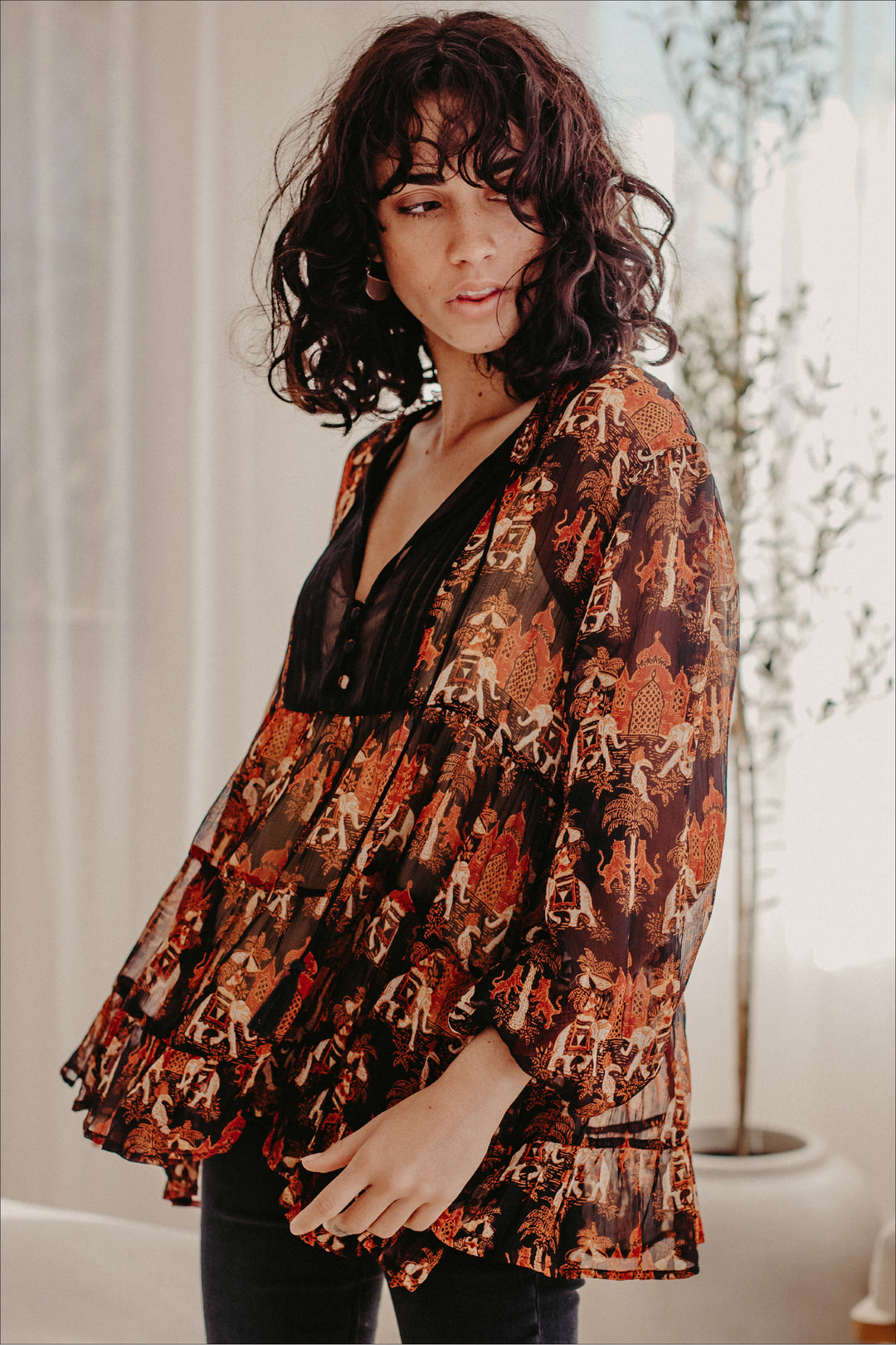 Mahal Jardin Chiffon Blouse